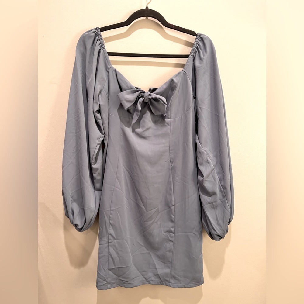 Princess Polly NWT baby blue puffy sleeve dress